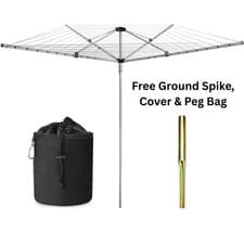 Image of Rotary Washing Line Heavy Duty 4-Arm Clothes Airer- 60M/50M/40M Outdoor Airer
