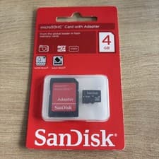 Image of SanDisk Micro SD 4GB with adaptor class 4