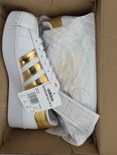 Image of Adidas Superstar Bold Trainers Uk Size 5, White Metal Gold