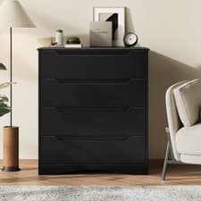 Image of 4 Drawer Chest of Drawers Bedroom Furniture Storage Cabinet Anti-Tip Modern
