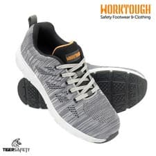 Image of Worktough Rapid S1P SRC Grey Knitted Steel Toe Cap Safety Trainers Shoes UK 10