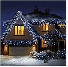 Image of 480 LED Snowing Icicle White Lights Christmas Lights with Timer