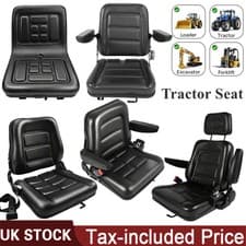 Image of 8 Types Waterproof Universal Seat Adjustable Tractor Forklift Dumper Seat Black