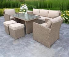 Image of RATTAN WICKER GARDEN OUTDOOR CUBE TABLE AND CHAIRS FURNITURE PATIO DINING SET