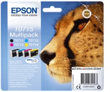 Image of EPSON T0711 T0712 T0713 T0714 (T0715) Cheetah Ink Cartridges lot Vat Included