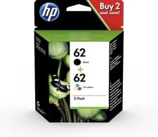 Image of HP N9J71AE 62 Original Ink Cartridges, Black and Tri-color, Multipack, Pack of 1