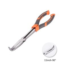 Image of 11 Inches Extra Long Heavy Duty Needle Nose Pliers Nipper Bent Nose 45 90°