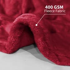 Image of 480 GSM Luxury Heavy Sherpa Blanket Warm Faux Fur Mink Sofa Bed Fleece Throw UK