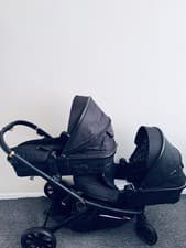 Image of My Babiie MB33 Twin Double Stroller - Black Leopard - GRADE C