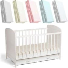 Image of Cot Fitted Sheets Deluxe Baby 100% Cotton 120x60cm - Pack Of 2