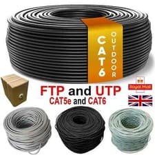 Image of 50-305M RJ45 Cat5e-Cat6 Ethernet Network IN/OUTDOOR FTP UTP Roll Cable Lead Lot