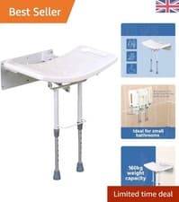 Image of Height Adjustable Shower Seat with Integrated Handles - Maximum Safety Assurance