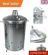 Image of Versatile Galvanised Incinerator 125L with Ventilation & Locking Lid for Safety