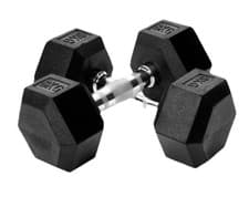 Image of Hex Dumbbells Cast Iron Rubber Encased 8kg Home Gym Non-Slip Weights Set Pairs