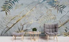 Image of 3D Abstract Leaves Background Self-adhesive Removeable Wallpaper Wall Mural
