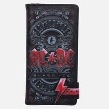 Image of ** AC/DC Black Ice Logo Embossed Purse / Large Wallet Official Nemesis **