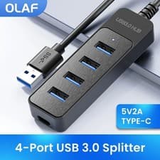 Image of 4 Port High Speed USB HUB 3.0 Multi Splitter Expansion Desktop PC Laptop Adapter