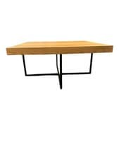 Image of Boston Coffee Table MDF Top With Black Metal Cross Legs