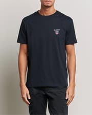 Image of PREMIUM GANT Mens T-Shirt Slim Fit Crew Neck Short Sleeve Navy Black M L XL XXL