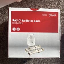Image of Danfoss RAS-C2 15mm Straight TRV & Lockshield White/Nickel 013G6003