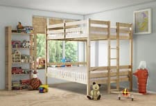 Image of Moon 4ft 6 Double Solid Pine Bunk Bed with End Ladder (EB76)