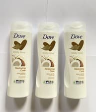 Image of 3 x Dove Body Love Restoring Care Lotion with Coconut Oil & Almond Milk 250ml