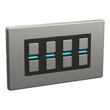 Image of Lightwave LP24 MK2 smart dimmer switch 4-gang energy monitoring stainless steel
