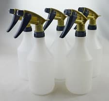 Image of 5 x Trigger Spray Bottles 750ml, Gold Tolco, acid and chemical resistant heads