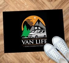 Image of Van Life Camper Motorhome Mat - Black Campervan door mat 60 x 40 cm VL01
