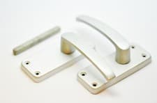 Image of Contract Door Handle Lever Latch - 4 Pairs - Office/Industrial - Satin Aluminium