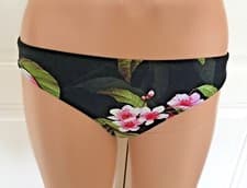 Image of Ted Baker Black Floral Bikini Briefs Size 1 Multi Floral Print With Original Tag