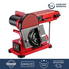 Image of Belt Disc Sander Bench Top Linisher Motor Cast Base w/ Cast Base Table Wood Sand