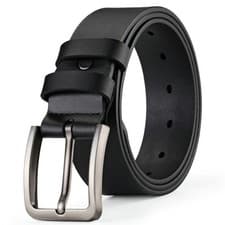 Image of Mens PU Leather Belt Square Buckle Casual Jeans Trouser Black Brown
