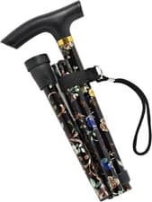 Image of Adjustable Folding Walking Stick for Women & Men Lightweight floral