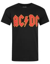 Image of AC/DC Black Logo Short Sleeved T-Shirt Mens