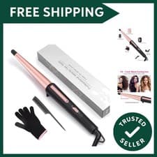 Image of Hair Curling Wand, 13-25MM Tapered Curling Iron, Professional Ceramic Hair Cu...