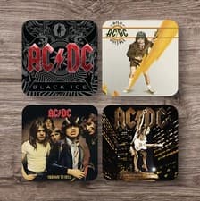 Image of 4x AC/DC Coaster Collection Birthday Christmas Gift