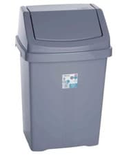 Image of Wham 50 litre Swing Bins with Lid, Silver - 10 Pack