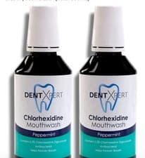 Image of 2 x 300ML CHLORHEXIDINE GLUCONATE ANTISEPTIC MOUTHWASH PEPPERMINT