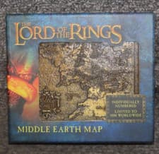 Image of Lord of The Rings Limited Edition Middle Earth Metal Map Ingot Table Stand LoTR