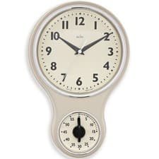 Image of Acctim Kitchen Time Wall Clock Timer Quartz Retro Style Domed 1 - Pack, Cream