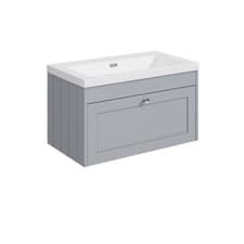Image of Balterley Wall Hung 1 Drawer Unit & Minimalist Basin No Tap Hole - Size/Colour