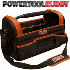 Image of BAHCO 450mm 17" Hard Base Open Tote Multi Pocket Storage Hand Tool Bag, 3100TB