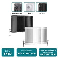 Image of Traditional 2 3 Column Horizontal Vertical Radiator Cast Iron Style Vintage Rads