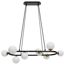 Image of Black Circular Bar Ceiling Pendant Light Globe Shades G9 LED Modern K402