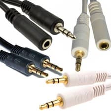 Image of AUX Headphone Extension Cable 3.5mm Jack Audio Male or Male Female PC Mic Lead
