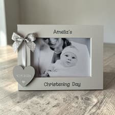 Image of Personalised Christening Photo Frame Keepsake Gift Girls Boys