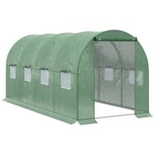 Image of Outsunny 4 x 2M Polytunnel Walk-in Garden Greenhouse with Zip Door and Windows