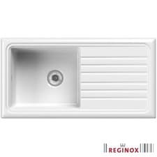 Image of Reginox 1.0 Bowl White Ceramic Kitchen Sink & Waste RL 304 CW II