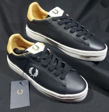 Image of Fred Perry Spencer Vulc Leather B8350 102 Black Trainers New